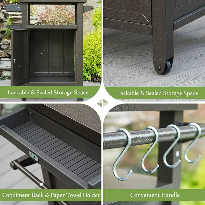 Grill Cart Brown