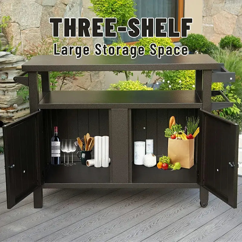 Grill Cart Brown
