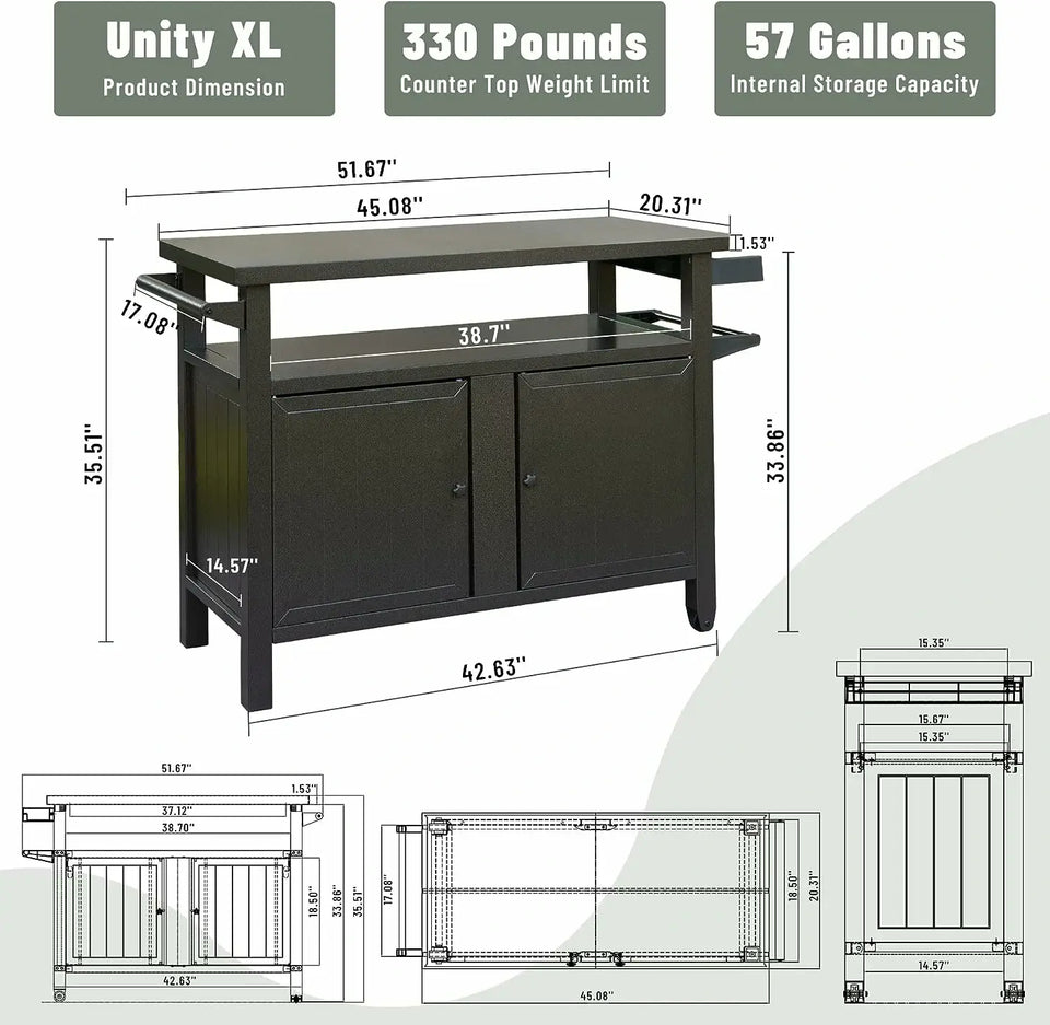 Grill Cart Brown