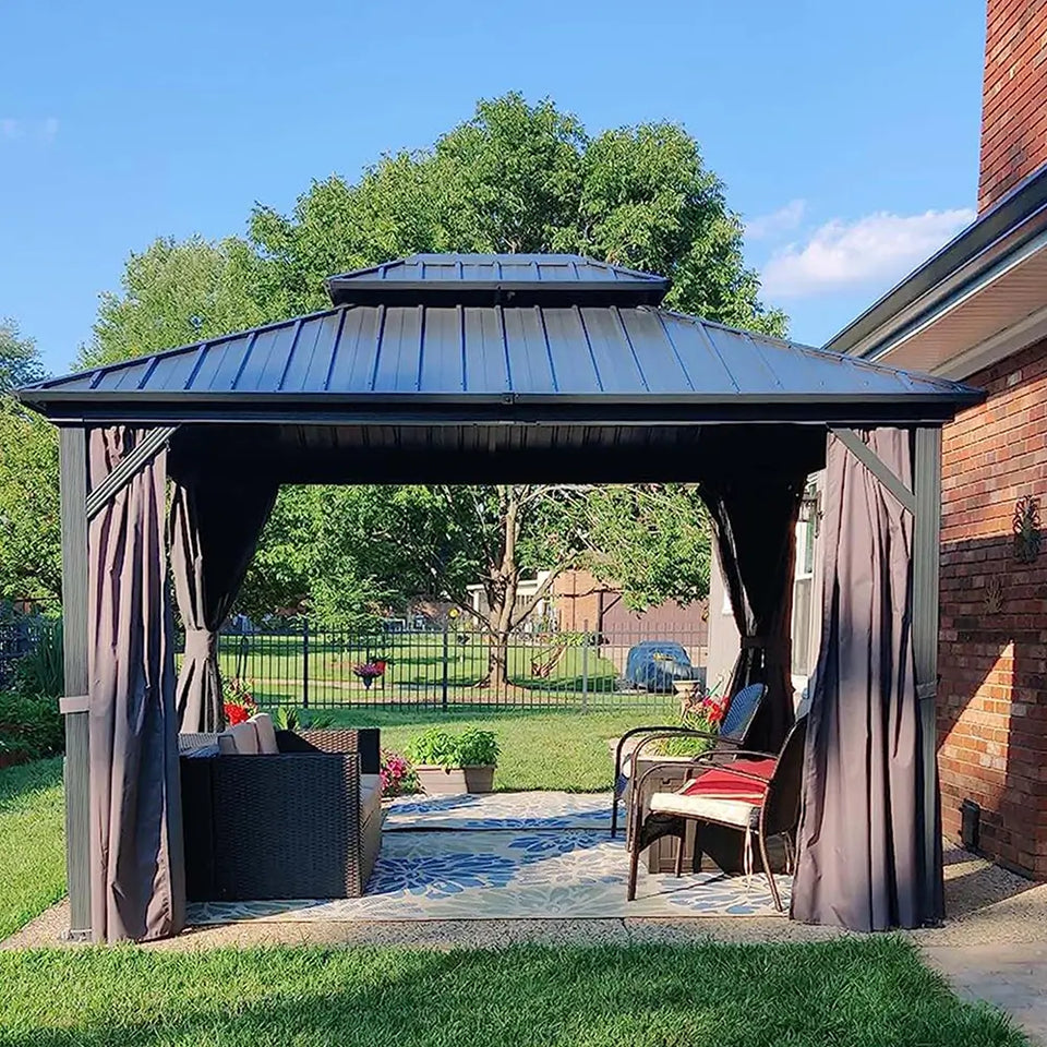 Hardtop Gazebo Classic W/ Netting & Curtain