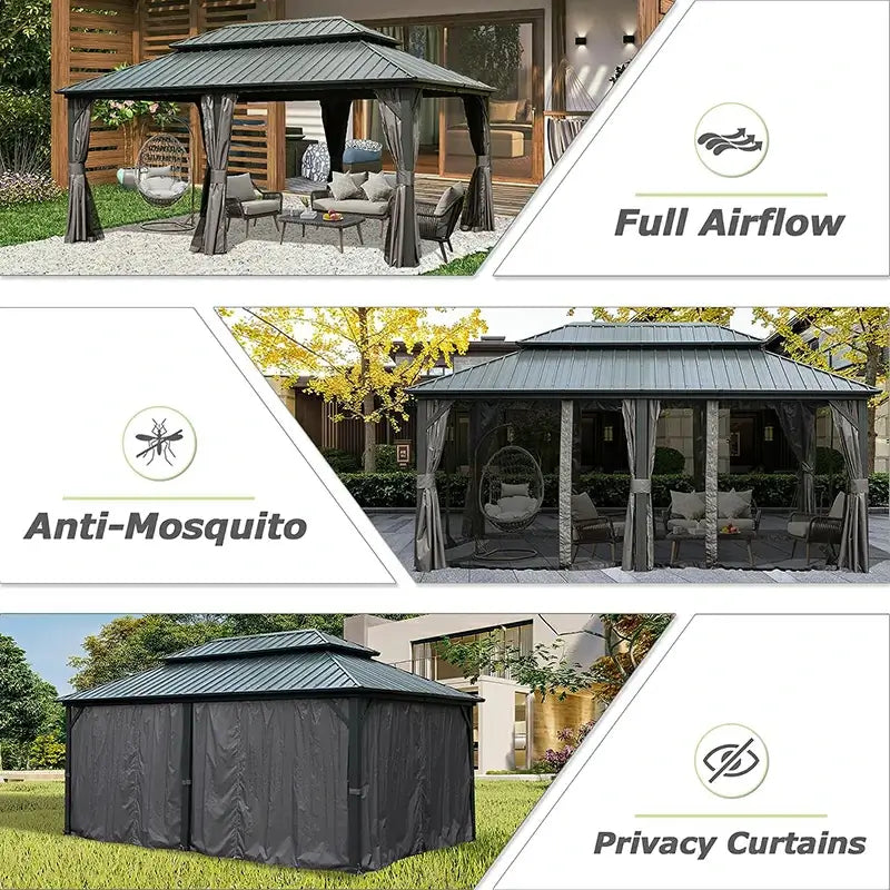 Hardtop Gazebo Classic W/ Netting & Curtain