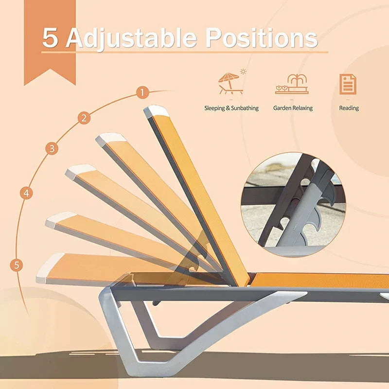 Armless Outdoor Chaise Lounge