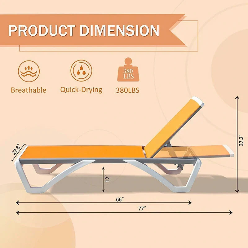 Armless Outdoor Chaise Lounge